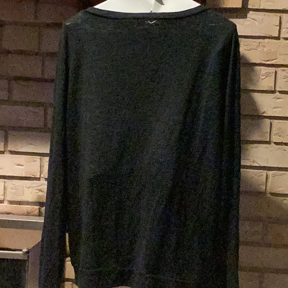 Victoria's Secret Shiny Silver Logo sheer burnout long sleeve T-shirt Tee Top - Picture 3 of 7